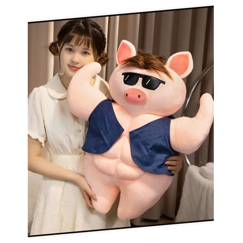 

Большая мышечная свинья 55/70 см, плюшевые игрушки, набивная мышечная свинья, кукла, бойфренд, Huggable, подушка, подарок для девушки на день рождения