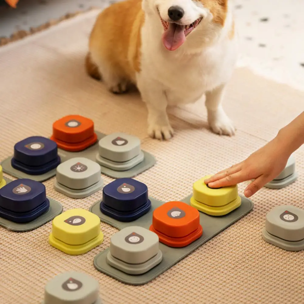 

Pet Voice Toy Interactive Playing With Sticker Relieve Boredom Pets Talk Trainable Recordable Button Dog Supplies Pet Button Toy