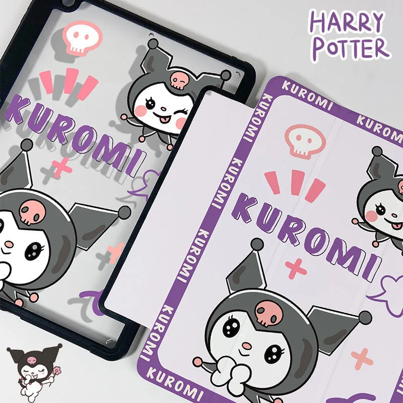 

Kawaii Sanrio Kuromi ipad Acrylic Anti-fall Shell Cartoon Double-sided Pattern Thin ipadpro/ipad2021/ipadAir Protective Case