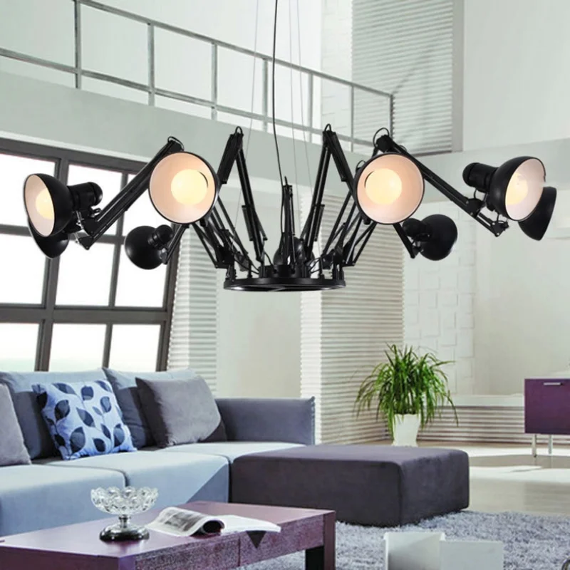 

Modern Chandelier LED Mutant Spider Hanging Lamps Flexible Long Chandeliers Lighting Loft Living Room Foyer Luminaire Suspension