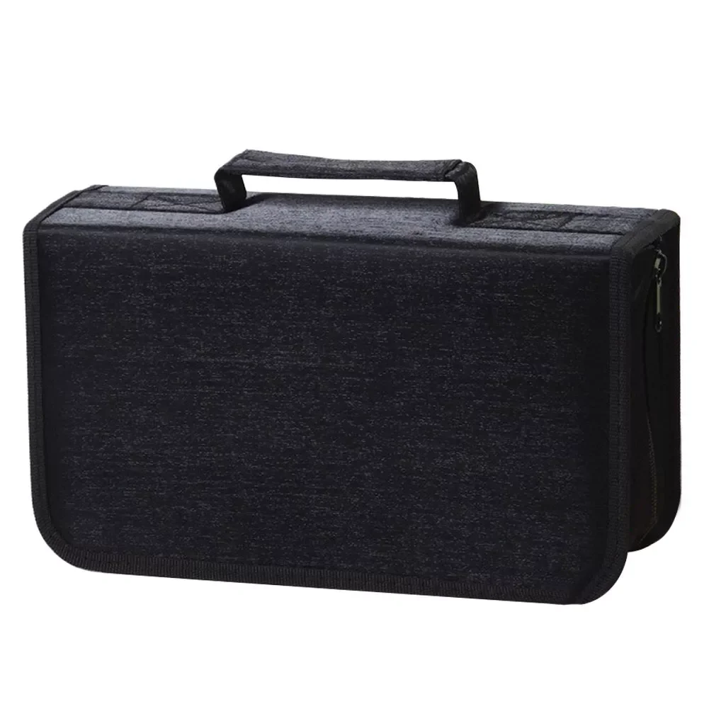 

Car 128 CDs Storage Bag Large Capacity CD Wallet Holder Travel Zipper Black Home Disc DVD Space Saving Box