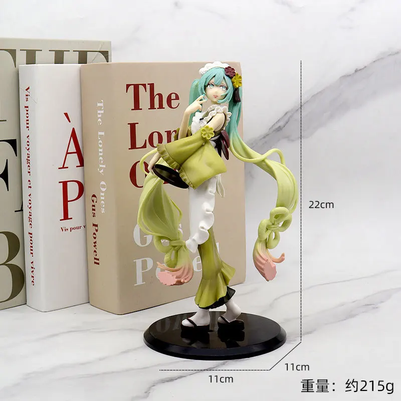 

Anime Figure Miku Kimono Furyu Virtual Singer Vocaloid Hatsune Miku Matcha Color Long Skirt Action Figure Toys For Kids Gift