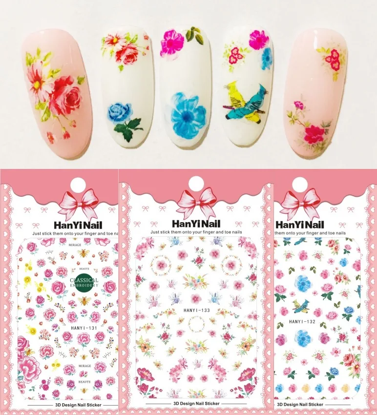 

3 шт./упаковка, наклейки для ногтей HanYi 131-133