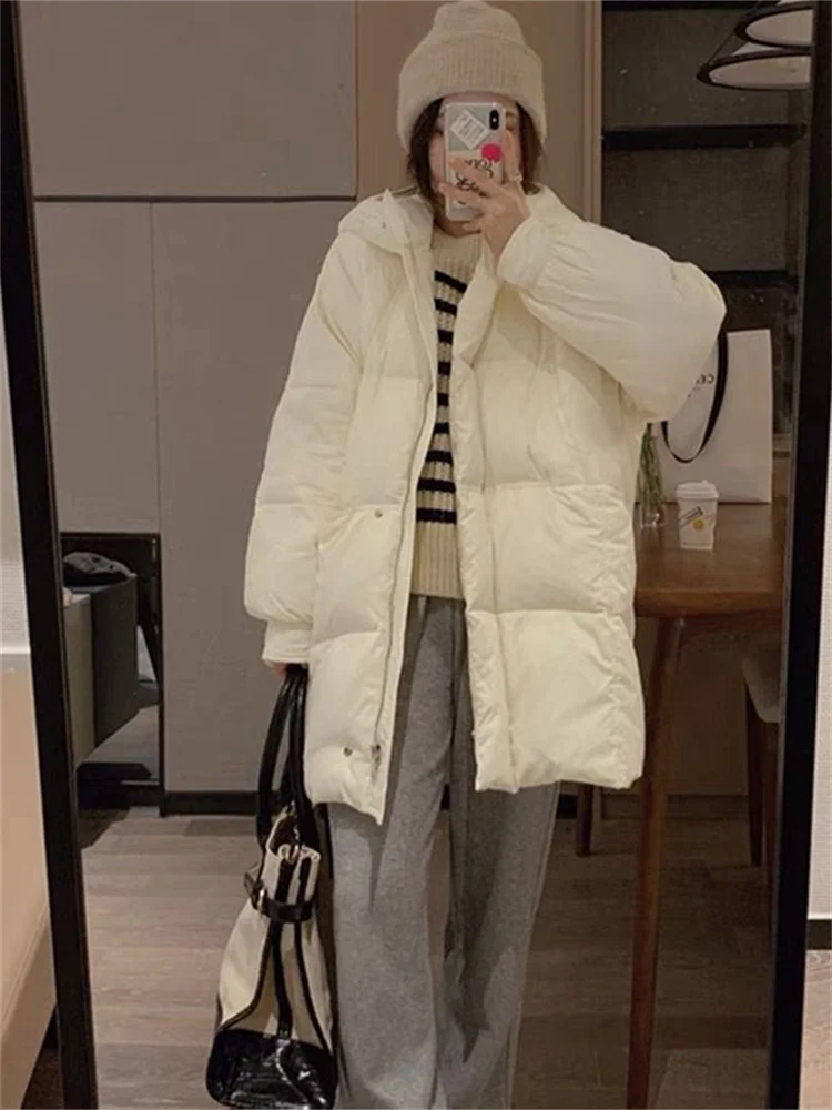 Syiwidii Fall Coat for Women Oversized Winter Jacket Korean Fashion 2022 Long Parkas with A Hood Thicken Warm Y2k Outerwear