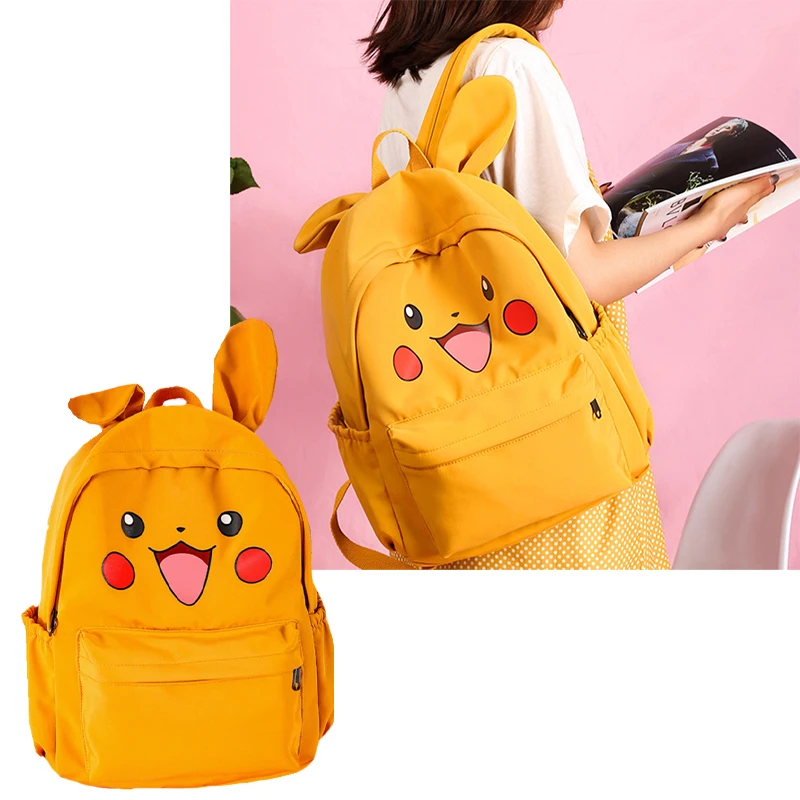 

Новый Рюкзак Kawaii Pokemon Anime Pikachu, оригинальный школьный ранец для учеников, вместительные модные удобные дорожные сумки для хранения