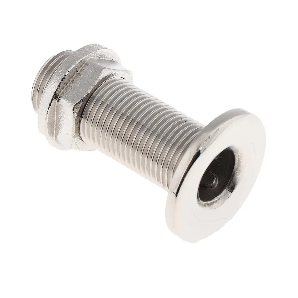 

Straight Thru-Hull Connection for Hose, 1/2 inch Barb 6 Stainless Steel