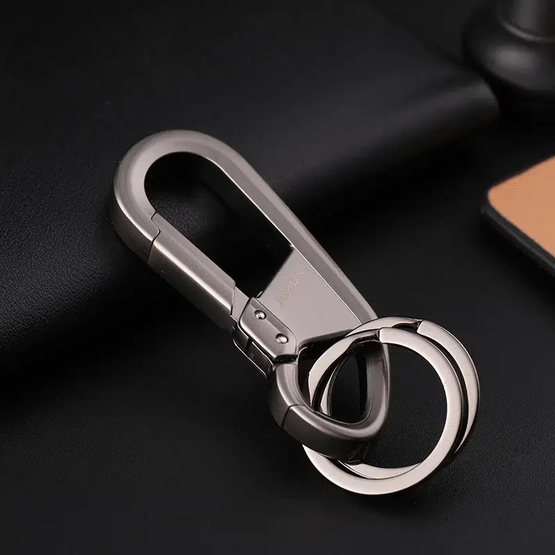 

Car Key Chain, Simple Style Double Ring Metal Hook Suitable For Waist Hanging Key Link Car Pendant Suitable For Men's Gift
