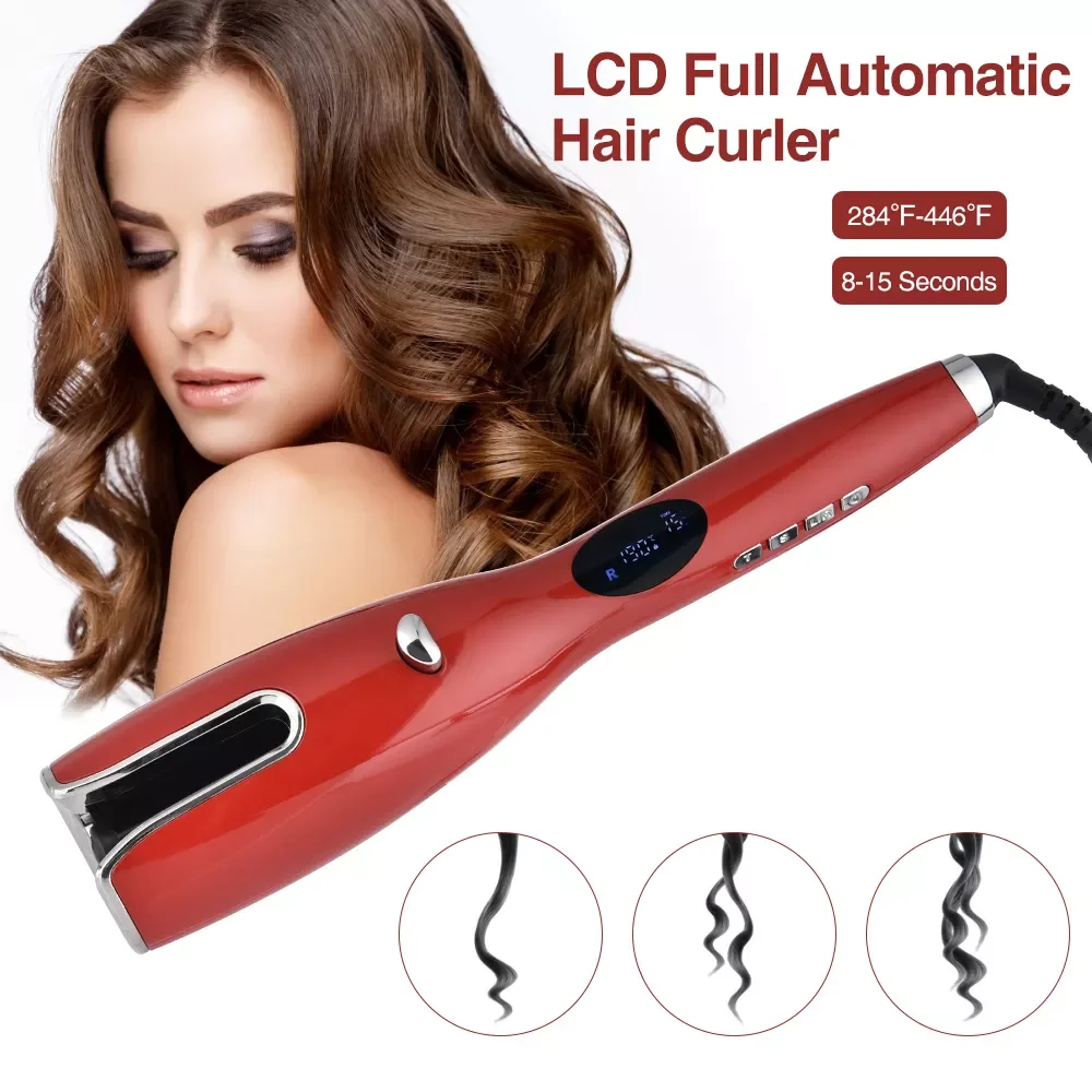 LCD Full Automatic Hair Curler Rotating Curling Iron Professional Ceramic Heater Wand Curl Hair Curly Machine For All Hair Types