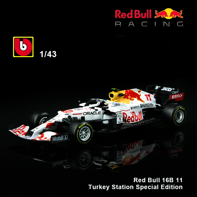 Bburago 1:43 2021 F1 Red Bull Racing RB16B 11 # Перез Турция специальная краска формула один сплав