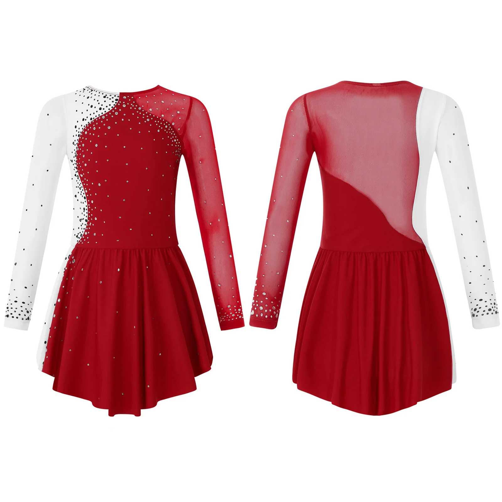 Лирический балетный купальник для фигурного катания девочек с платьем-пачкой