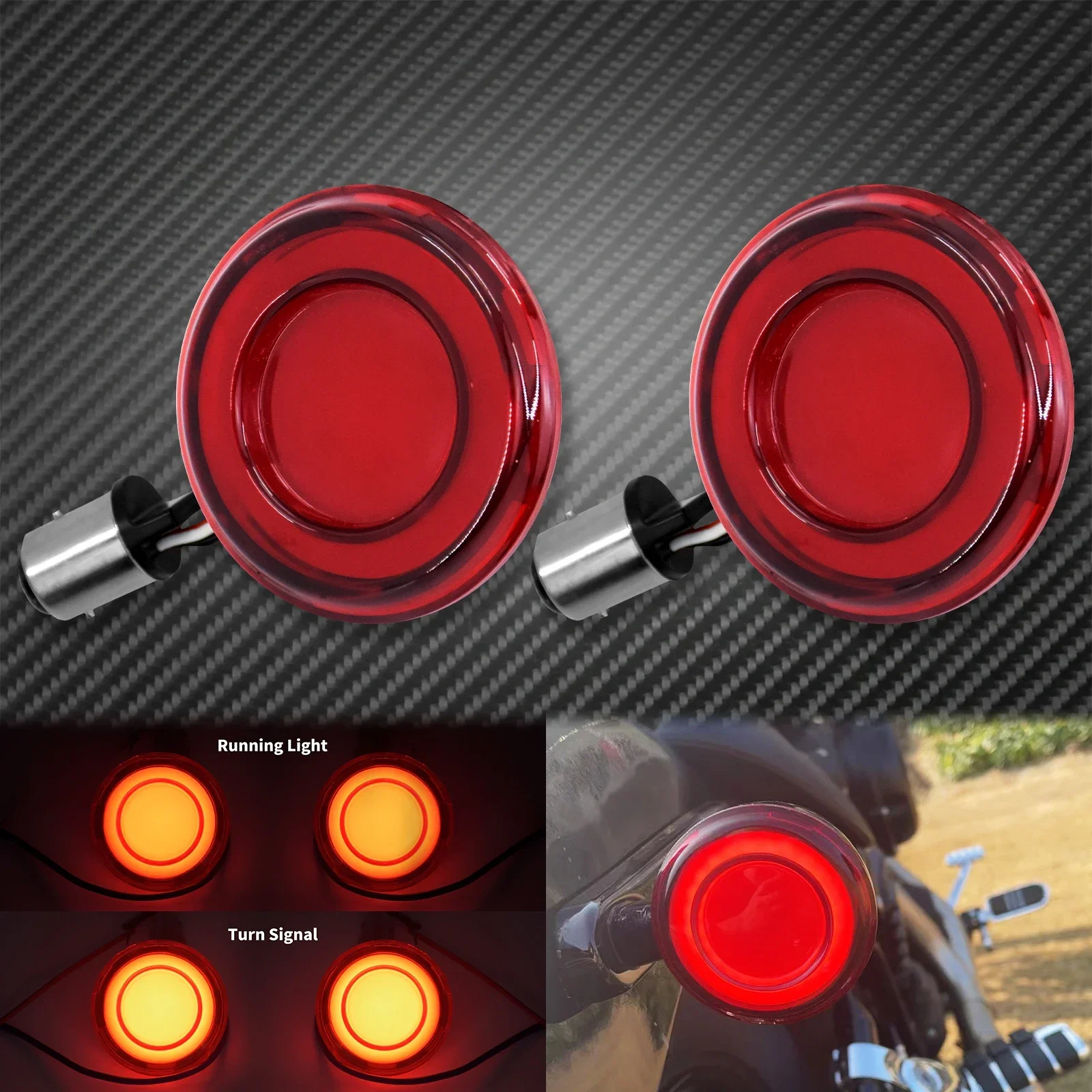 

1157 передний светодиодный указатель поворота 12 В индикатор мотоцикла стоп-сигнал красный янтарный для Harley Touring Sportster Softail Dyna