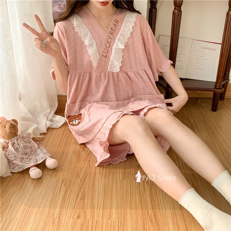 Women Pajamas Sets Spring Women Sleepwear Suit Tops and Shorts Home Wear Women oversize 6XL Pyjamas Set