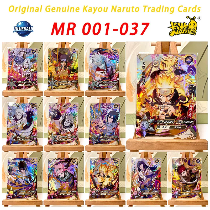 Фото Оригинальные коллекционные карты Kayou Naruto MR, полный набор 01-37: Сакура Харуно, Гаара, Неджи, Хьюга, Саске, Итачи. Редкие аниме-карточки, игрушка для детей. №1