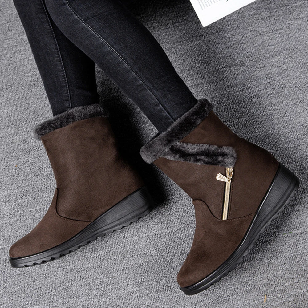 Women Boots Warm Fur Snow Boots Fashion Casual Women Shoes Plus Size Ankel Boots Non-Slip Female Boots
