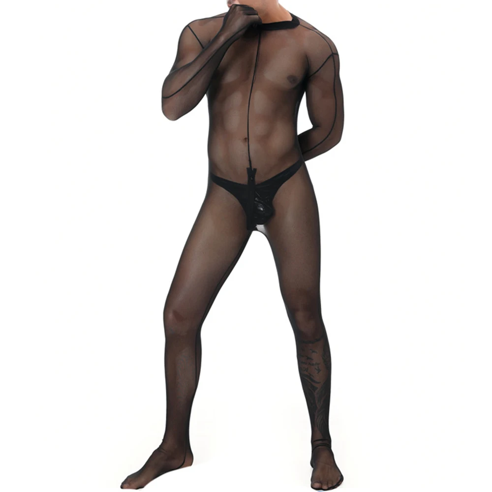 Men Strengthy Suits Spandex Stitching Jumpsuits Wrestling Full Body Mesh Smooth Jumpsuits Bodysuit Sexy See-Through Rompers Suit