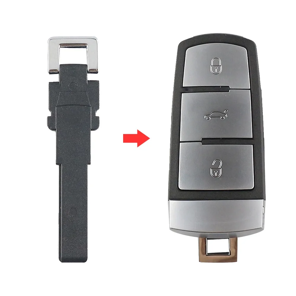 

New Styling Blank Insert Smart Card Remote Small Emergency Key Blade For VW CC For Volkswage Passat B6 B7 Magotan