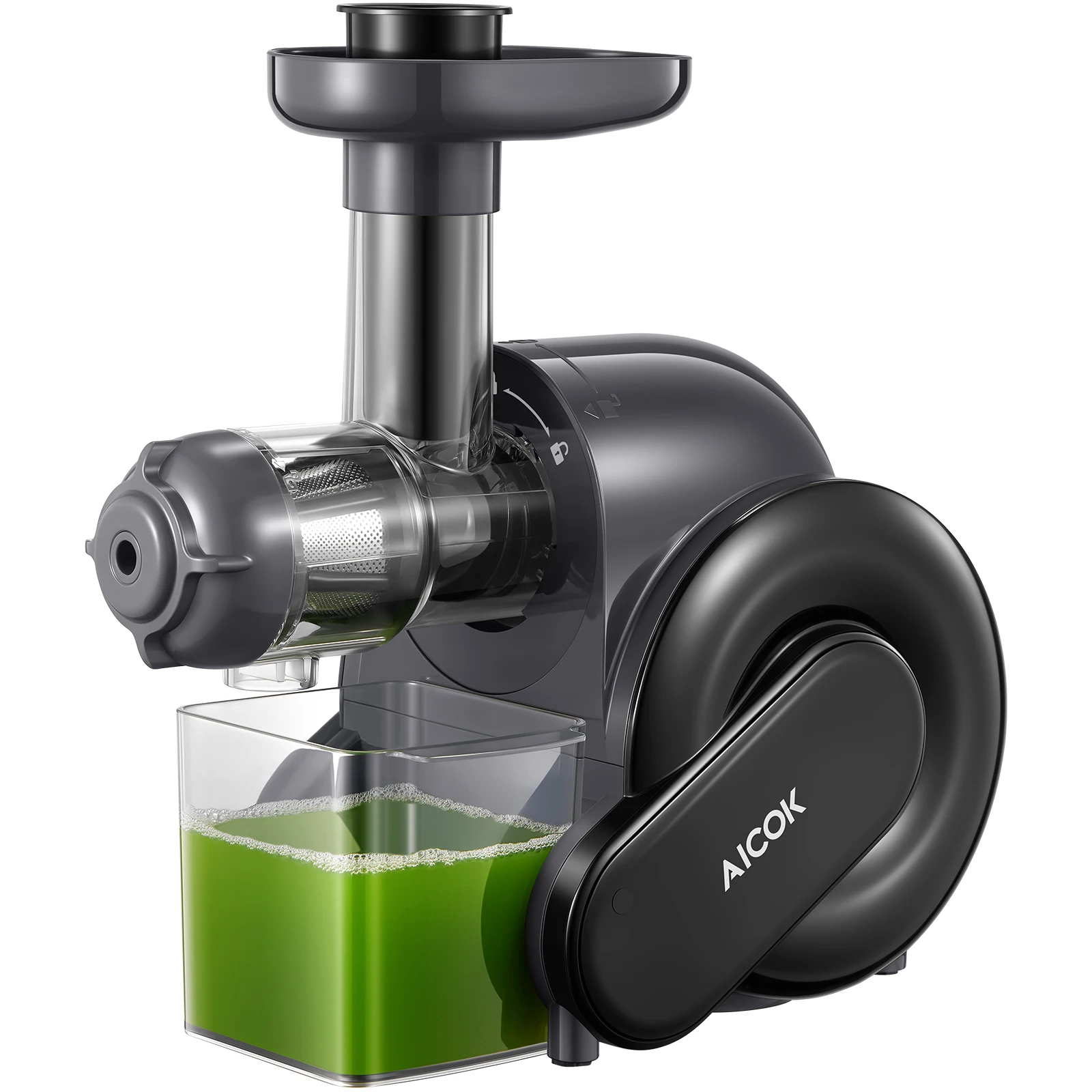 AICOK Slow Masticating Juicer for Hard & Soft Vegetable and Fruit, Quiet Motor, Safe Lock, Reserve Function, with Recipes