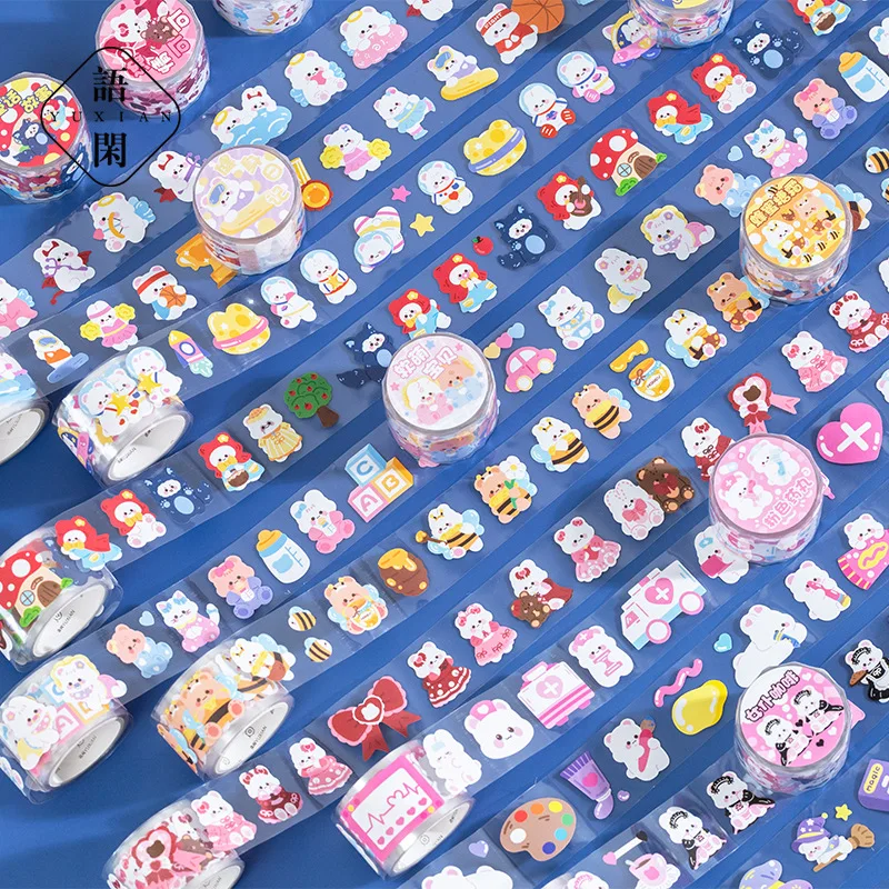 

Kawaii Magic Pet Cat Bear Decorative Adhesive Tape Cartoon Animals Masking Washi Tape Diy Scrapbooking Sticker Label Stationery