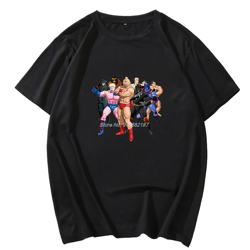 

Футболка Kinnikuman с графическим рисунком, черная, белая, унисекс