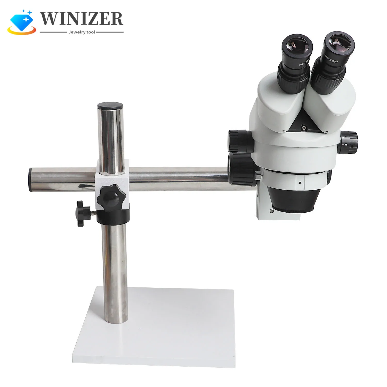 7X-45X Table Pillar Stand Zoom Trinocular Stereo Microscope for Mobile Phone Watch Clock Repairing PCB Inspection