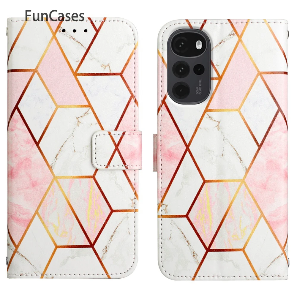 

Geometric Shape Smartphone Covers For capa Motorola G22 Kryty Pictorial Book Flip Phone Bag Portable Case Motorola etui Moto G22
