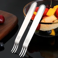 2 in 1 fruit fork spoon 304 stainless steel household creative multi function spoon fork fruit stick cake dessert fork spoon