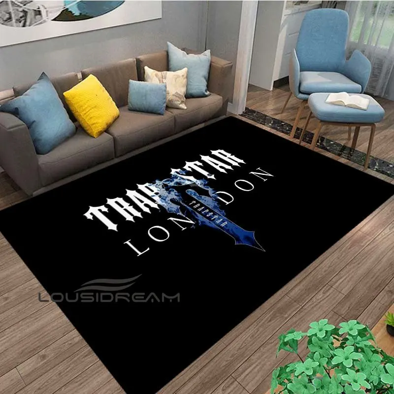 Trapstar London Black Printed Carpet Living Room Modern Decoration Sofa Table Large Area Carpet Bathroom Mat Kitchen Carpet