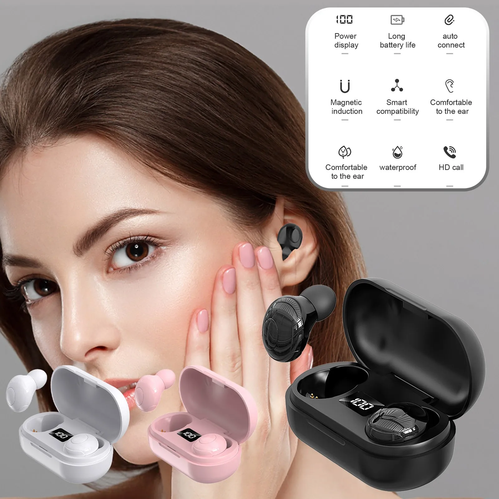 

TWS-T8 Bluetooth Earphones Mini Headset Sports Earbuds IPX5 Waterproof Earpieces For Xiaomi Samsung Iphone Stereo Headphones