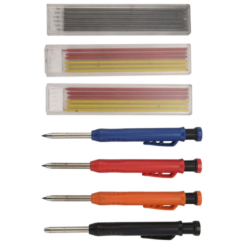 

NEW-Solid Carpenter Pencil 2 Carpenter Pencils 24 Mechanical Pencil Refill Construction Woodworking Marker for Architect