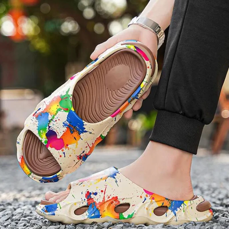 Летние тапочки для отдыха Нескользящие пляжные шлепанцы дома и ванной сланцы