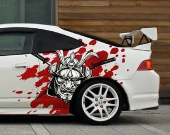 

Anime Japanese Samurai Car Foil Door Side Decal Decal Fits Any Car Vinyl Graphics Auto Parts Taoist Car Decal