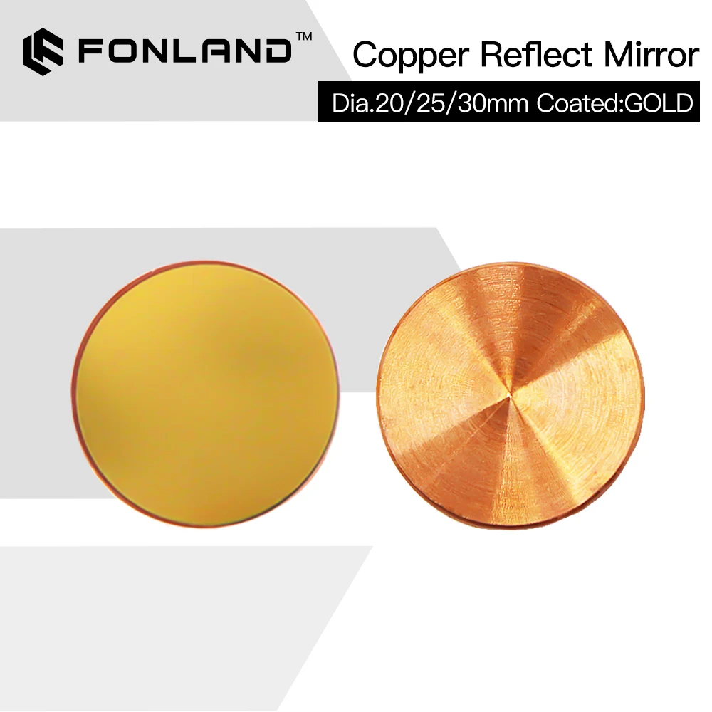 Fonland 3 шт. Медное отражающее зеркало диаметром 18 19 20 25 30 мм 1 шт. Лазерное зеркало Cu для станка для лазерной резки и гравировки Co2