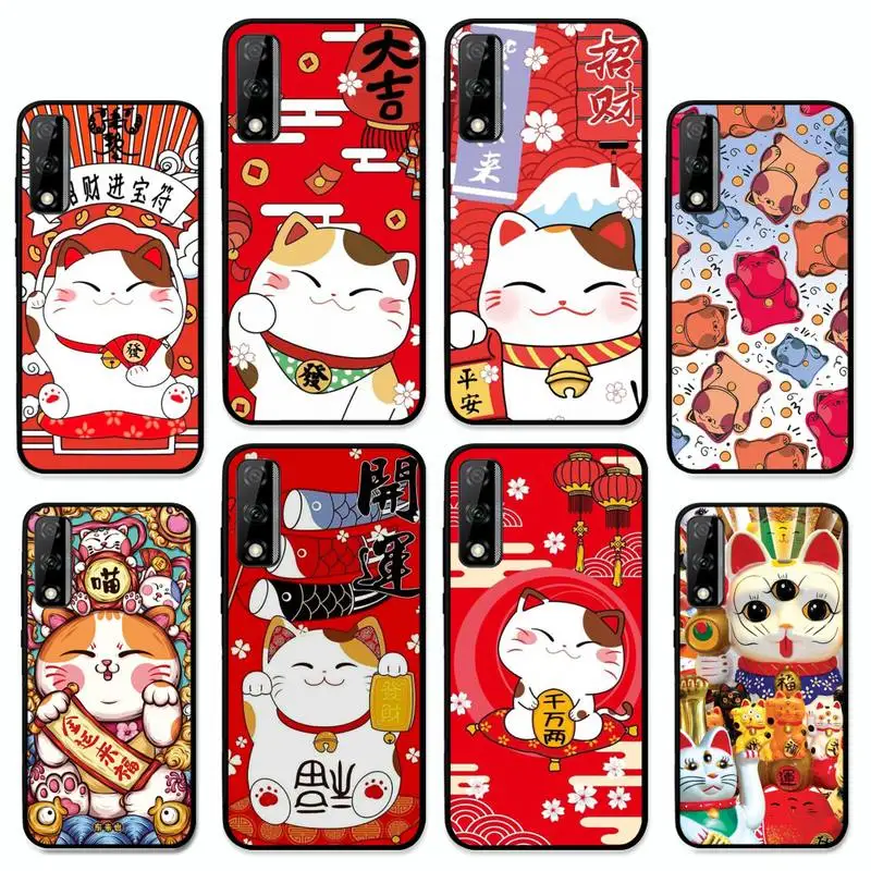 

cute lucky cat kawaii Phone Case for Huawei Y 6 9 7 5 8s prime 2019 2018 enjoy 7 plus