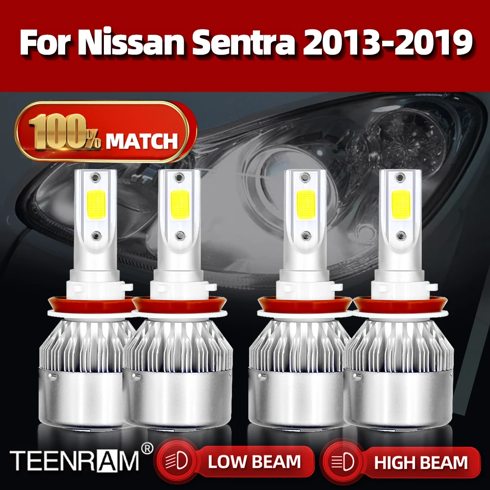 

H11 LED Headlight Bulbs 12000LM 6000K High Low Beam Car Lights 12V For Nissan Sentra 2013 2014 2015 2016 2017 2018 2019