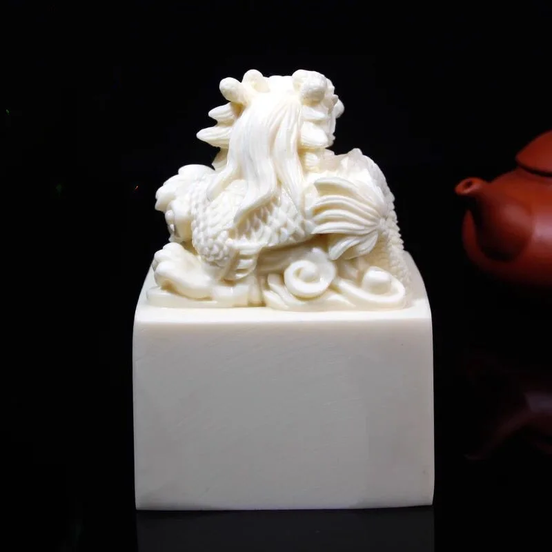 Натуральный орех цвета слоновой кости резной Kowloon императорская печать