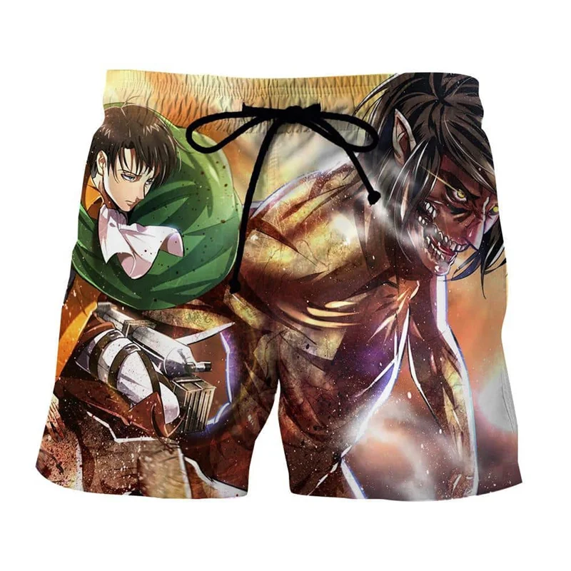 

Anime Attack on Titan Beach Shorts Men Summer 3D Mikasa Ackerman Printed Board Shorts y2k Surf Short Pants Swim Trunks Swimsuit