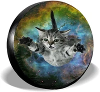 delerain starry sky cat spare tire covers for jeep rv trailer suv truck and many vehicle wheel covers sun protector waterproof