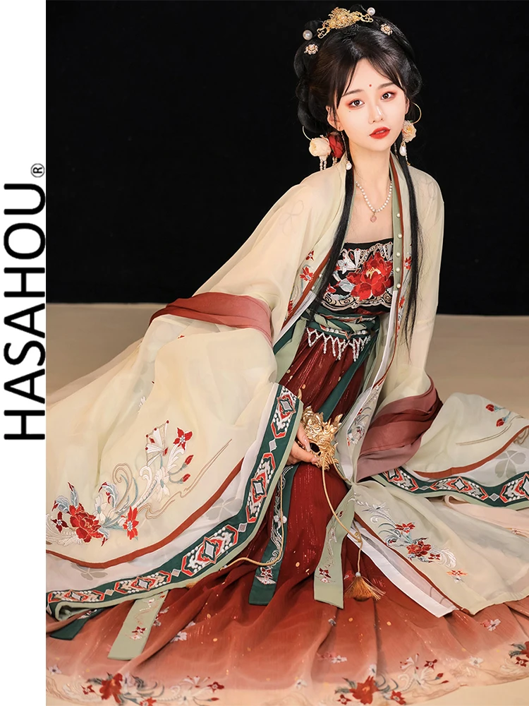 

Великолепная одежда для косплея сказочной принцессы Hanfu, изысканное китайское традиционное платье, элегантное платье с вышивкой и цветами