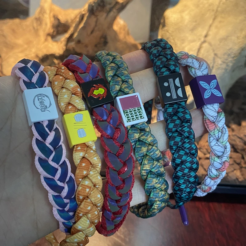 Браслет для косплея Tanjirou Nezuko Zenitsu Giyuu из аниме рассекающий демонов плетеный