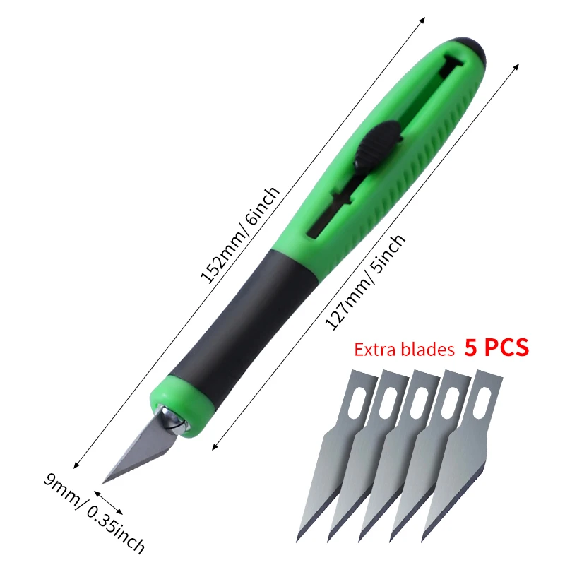 Набор Ремесленных Ножей С Выдвижным Острым Лезвием 5 Запасных Лезвий Ручной