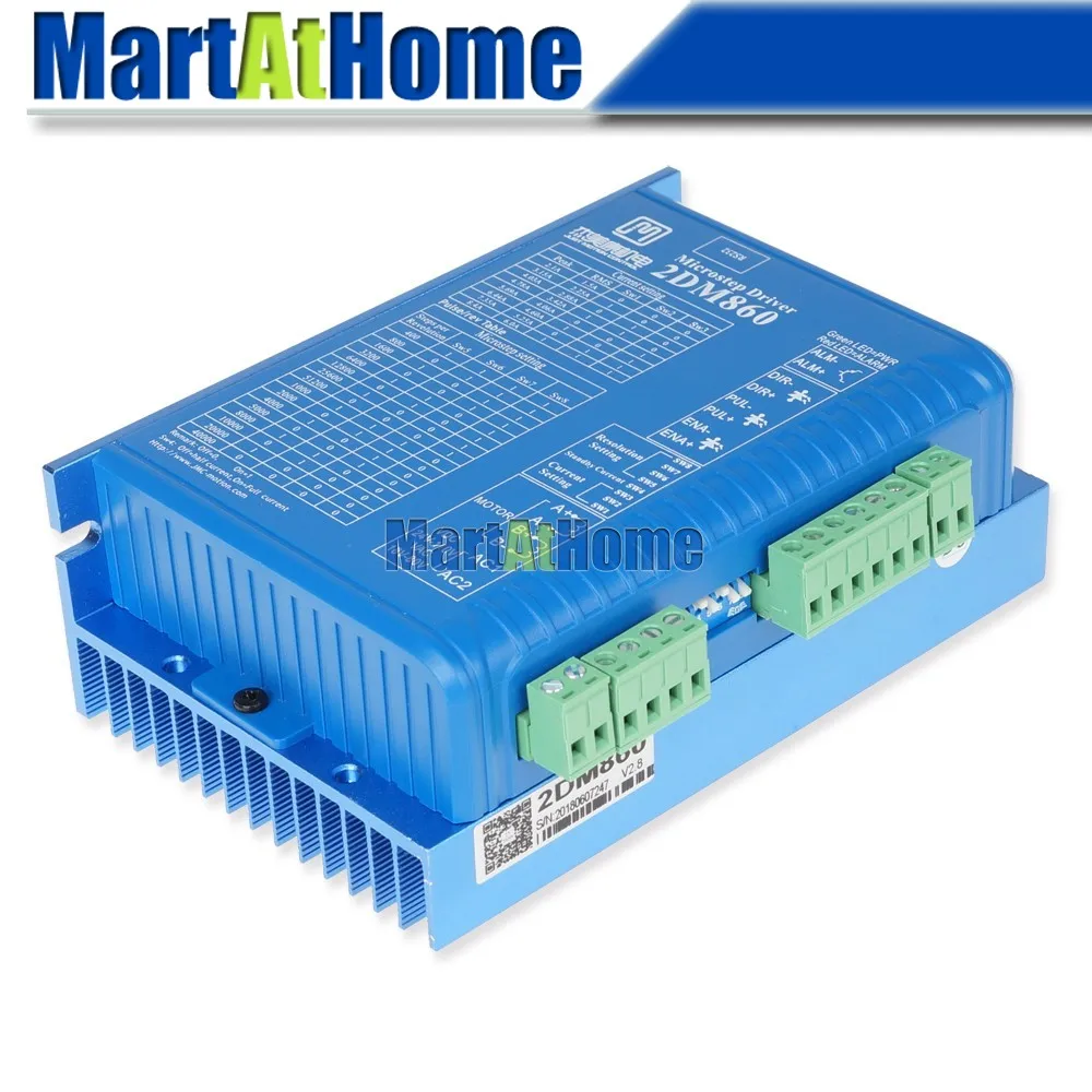 CNC 2-фазный цифровой шаговый Драйвер 2DM860 24 ~ 80V AC 30 ~ 110V DC 7.5A 200KHz микро шаги 51200 поддержка PUL/DIR & CW/CCW