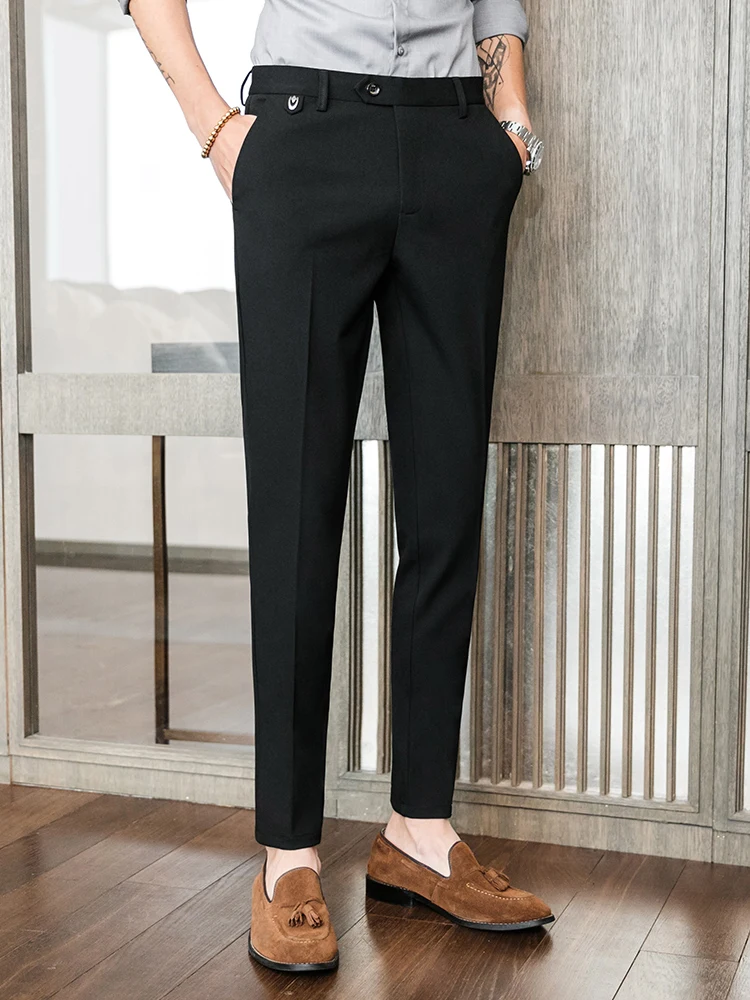 Новинка 2024 весенние повседневные брюки облегающие узкие корейские модные прямые