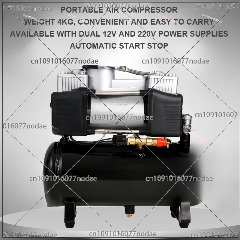 Портативный двухцилиндровый воздушный насос автомобильный для накачивания шин