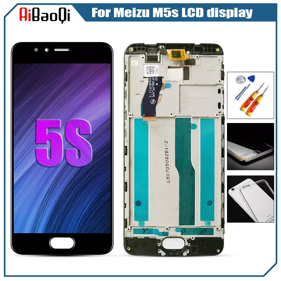 

m5s LCD screen display+ Touch Digitizer with frame For 5.2" Meizu M5S meilan 5S M612H M612M White/Black Free shipping
