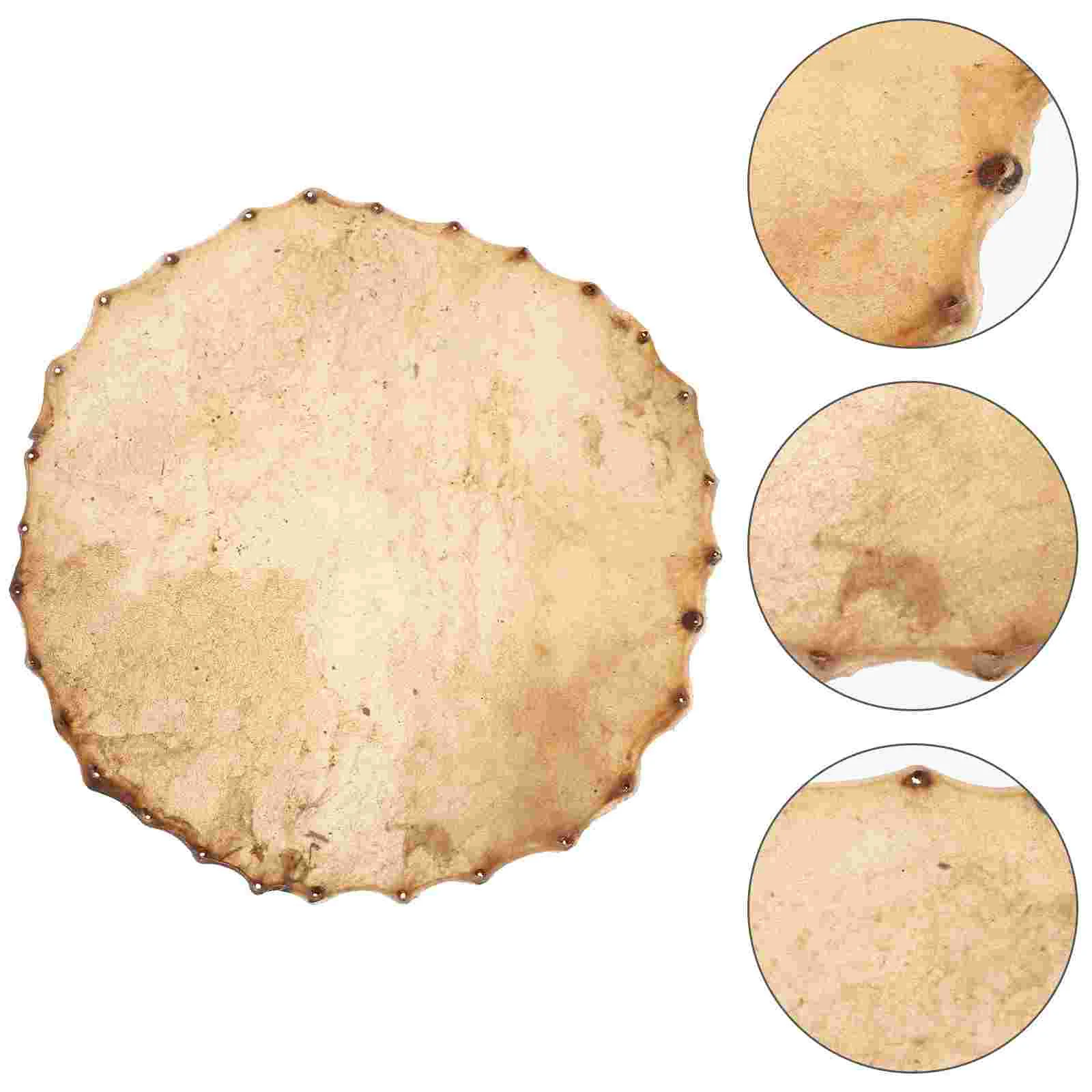 

Percussion Instrument Drum Skin Cowhide Head Dedicated Replacement Round for Snare Large