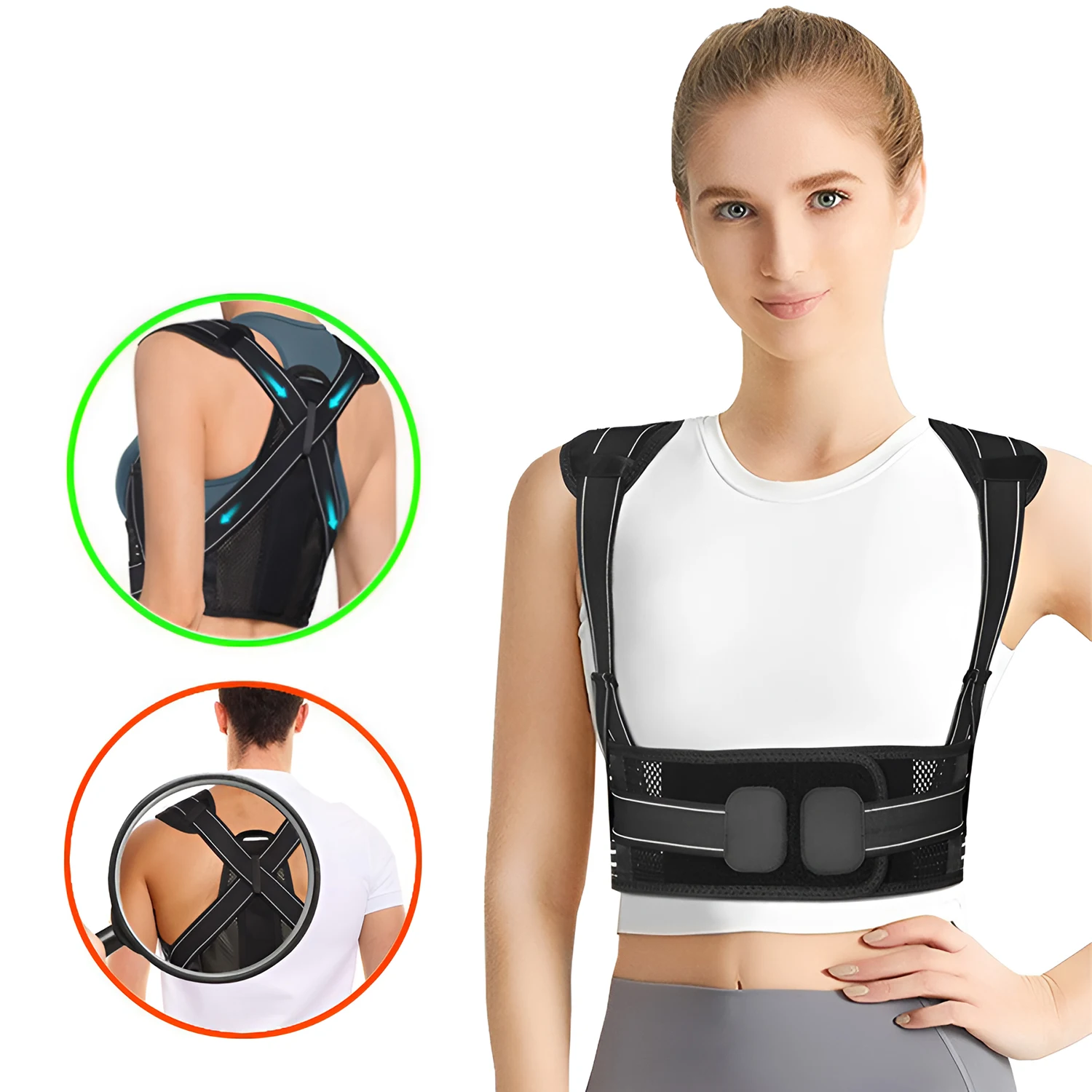 Задняя Флейта с дышащим невидимым корректором регулируемый для коррекции ремня