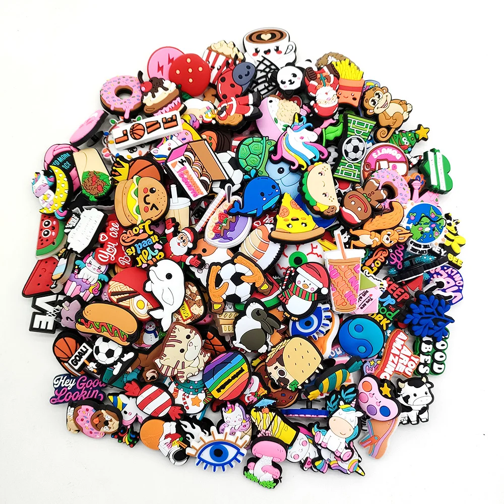 20-500PCS Wholesale Random Cartoon Animal Shoes Charms Decrations For Croc Charms Buckle Kids X-mas Gifts Cute Shoe Accessories
