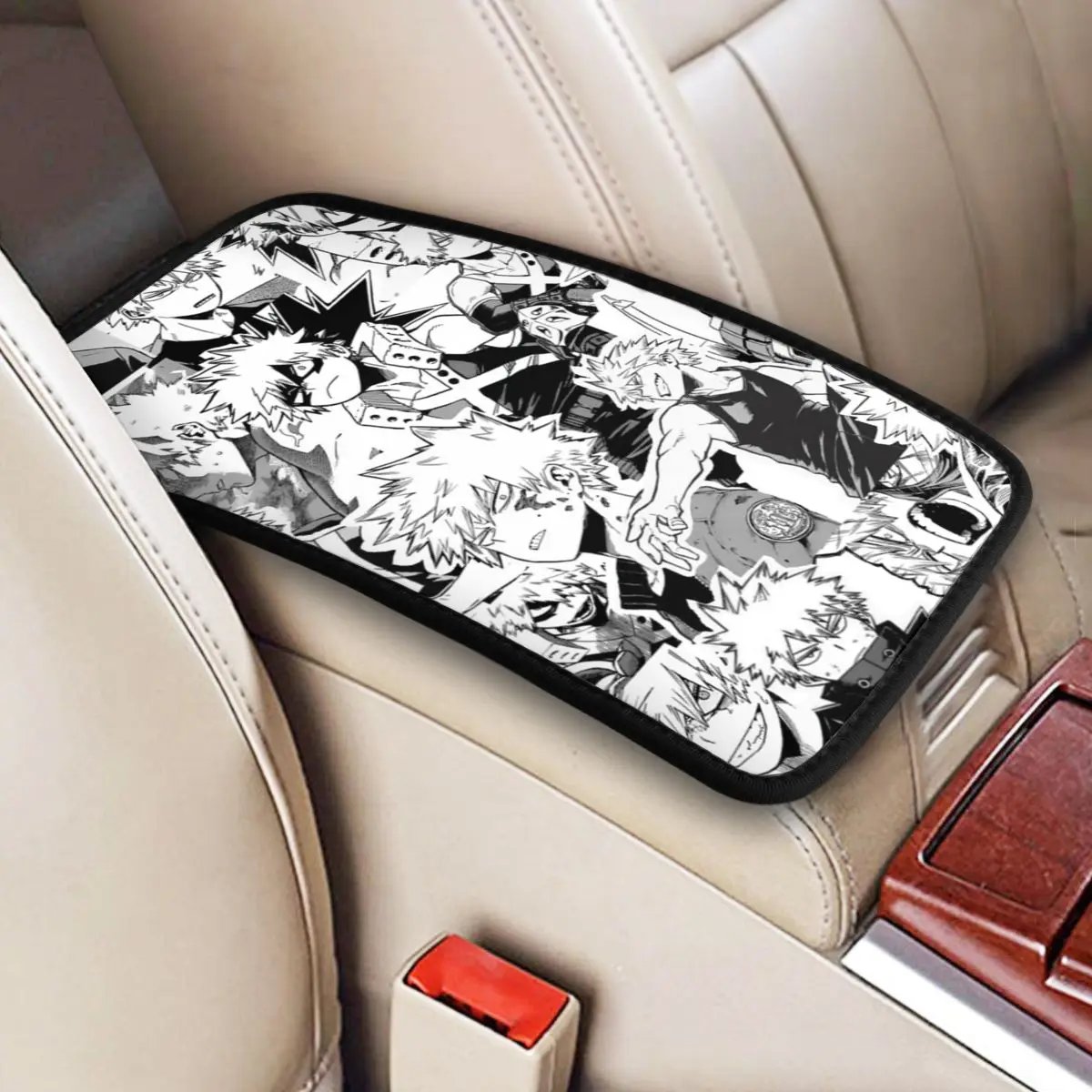 

Car Armrest Cover Mat Katsuki Bakugo Center Console Cushion Pad My Hero Academia Boku No Hero Academia Accessories Interior