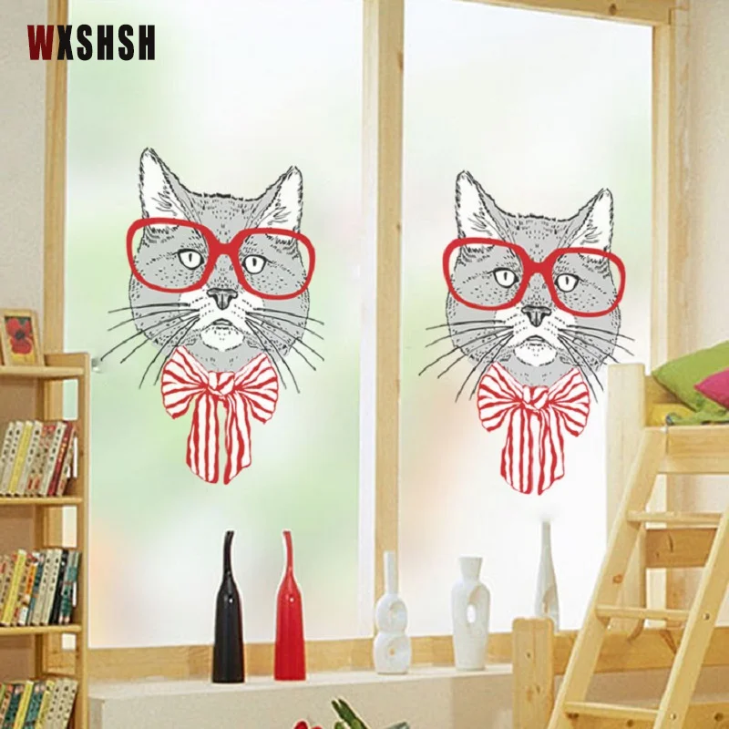 

Custom Size Electrostatic Glass Foil Cartoon Animals Private Home Decals Frosted Sticker For Home Office Restaurant 50cmx100cm