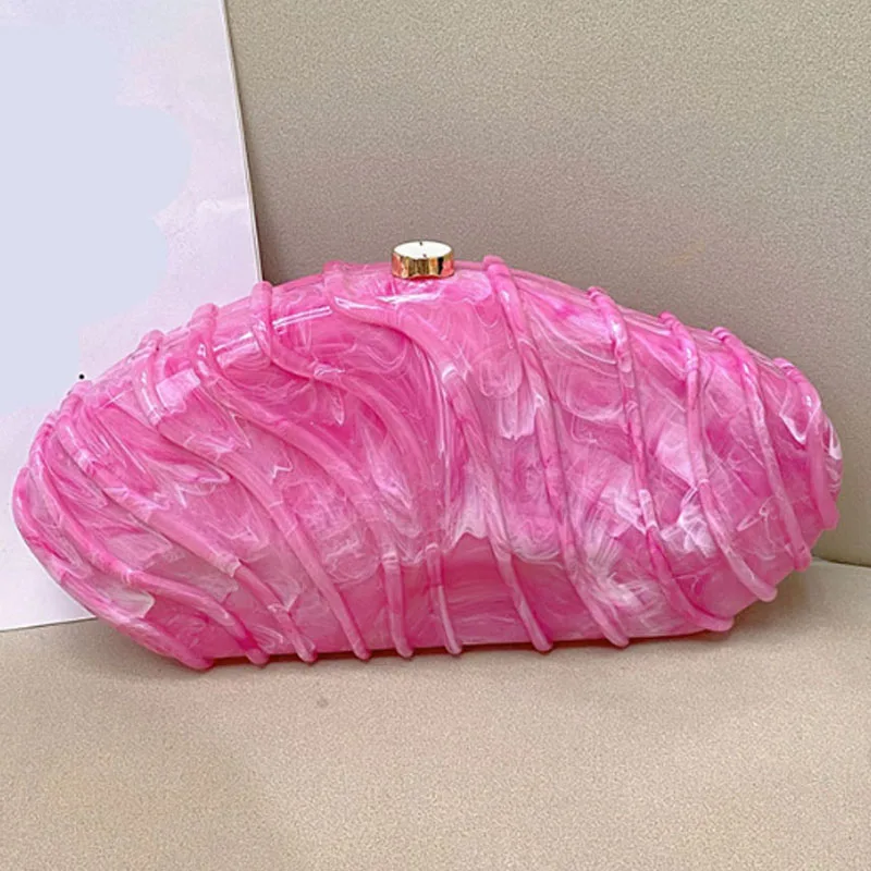 Роскошная акриловая женская сумка с каменным узором модными полосками и простая